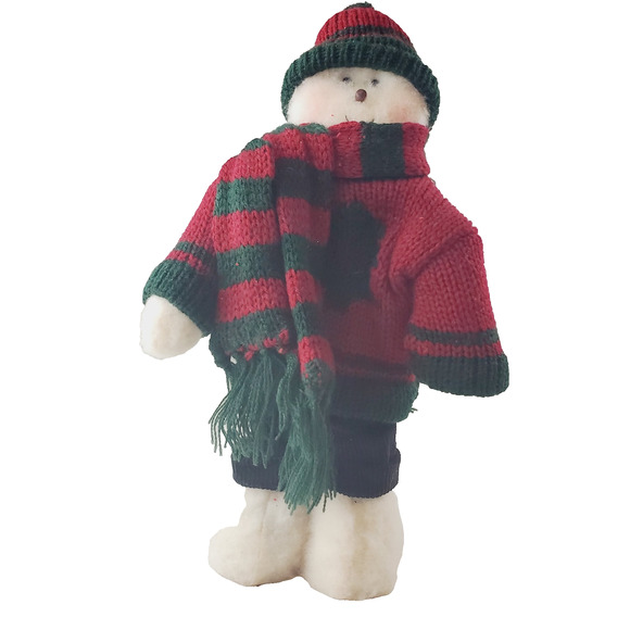 Vintage Crazy Mountain Imports Snowman Standing 13" Figurine Christmas Decor Red - Picture 1 of 9